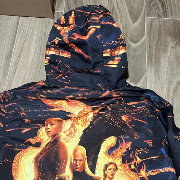 Game Of Thrones House Of The Dragon Windbreaker Jacket Mens Medium Members Only - Picture 11 of 12